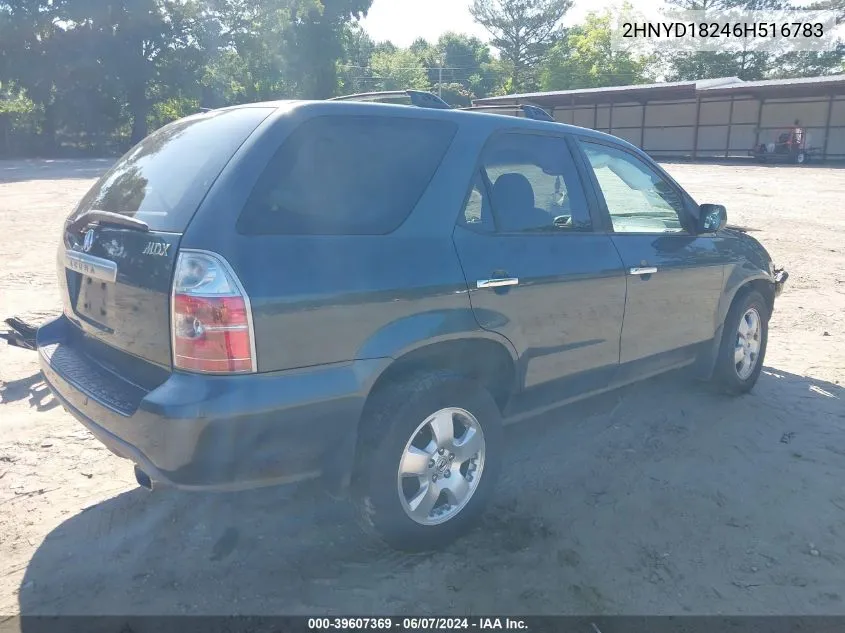 2006 Acura Mdx VIN: 2HNYD18246H516783 Lot: 39607369