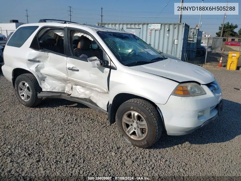 2006 Acura Mdx VIN: 2HNYD188X6H505288 Lot: 39809007