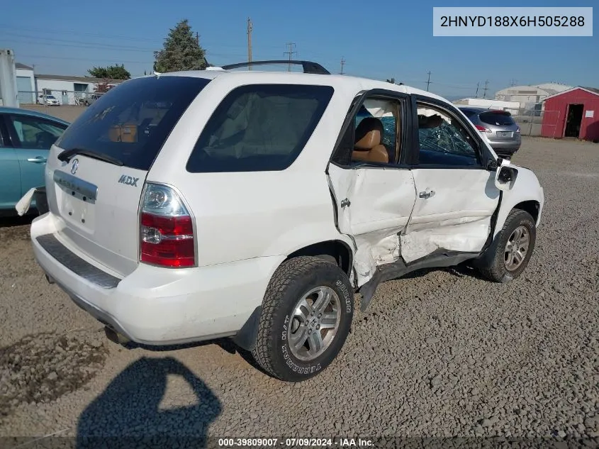 2006 Acura Mdx VIN: 2HNYD188X6H505288 Lot: 39809007