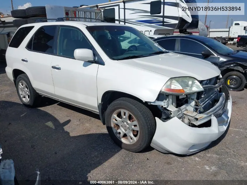 2006 Acura Mdx VIN: 2HNYD18936H533894 Lot: 40063861