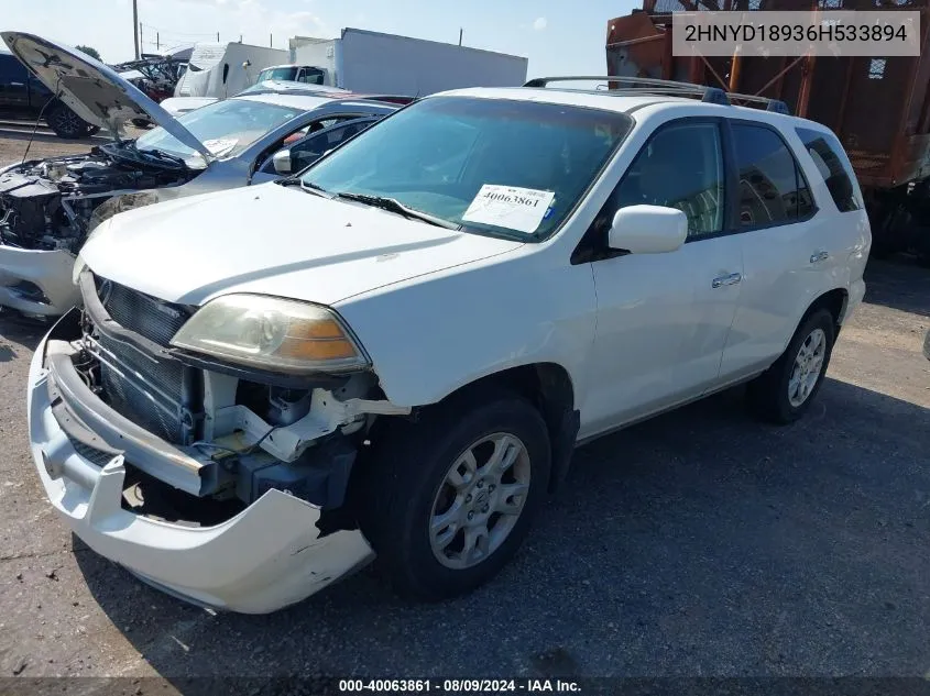 2006 Acura Mdx VIN: 2HNYD18936H533894 Lot: 40063861