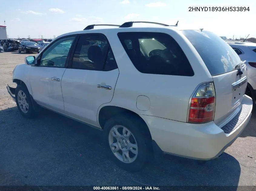 2006 Acura Mdx VIN: 2HNYD18936H533894 Lot: 40063861