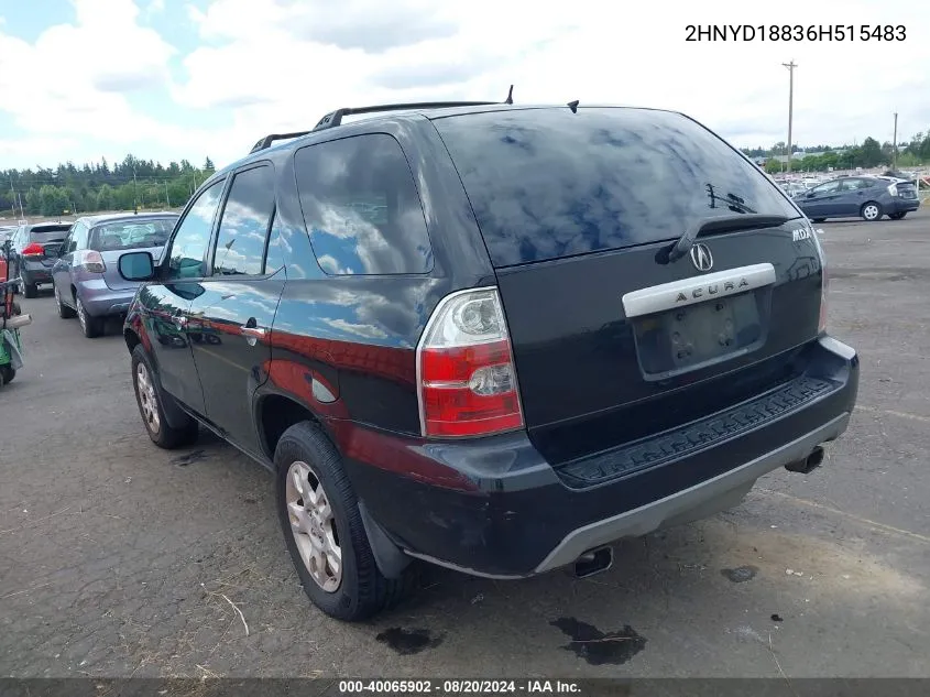 2006 Acura Mdx VIN: 2HNYD18836H515483 Lot: 40065902