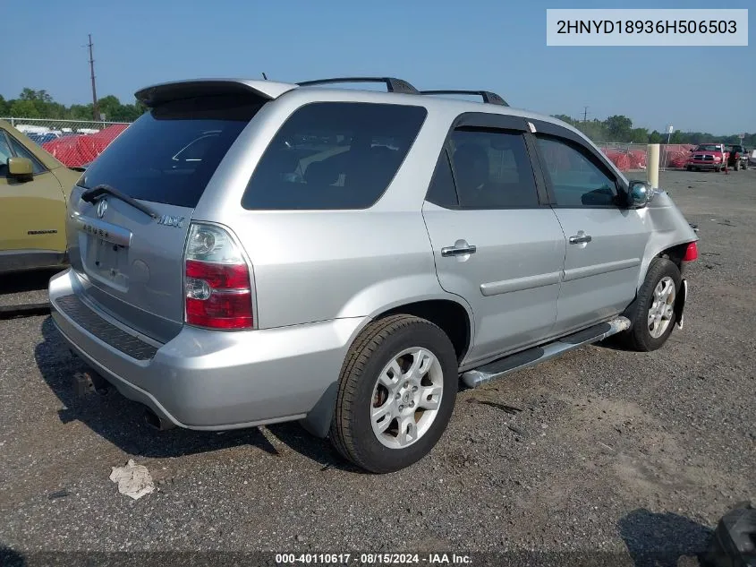 2006 Acura Mdx VIN: 2HNYD18936H506503 Lot: 40110617