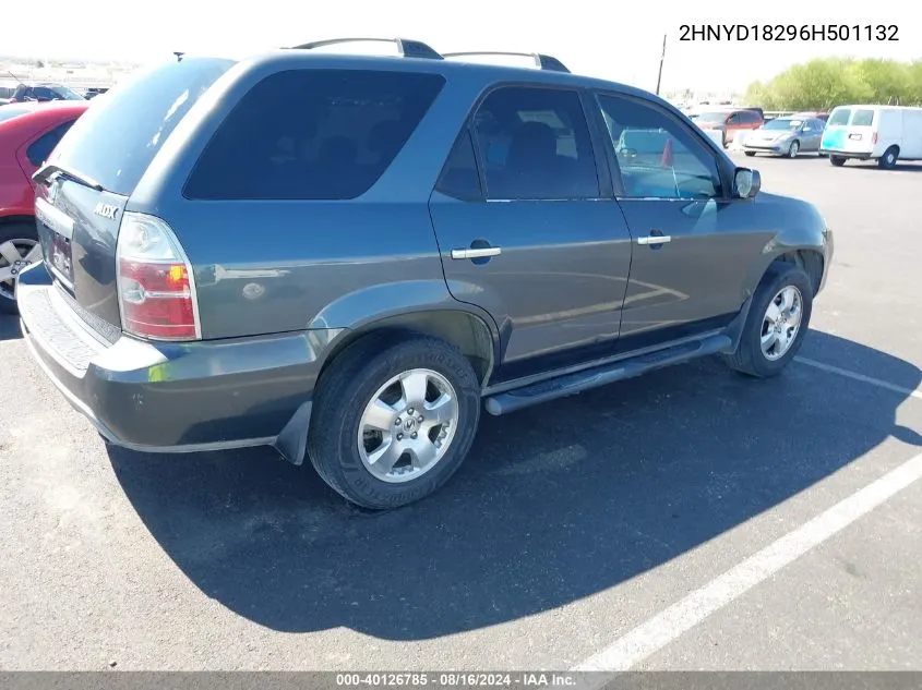 2006 Acura Mdx VIN: 2HNYD18296H501132 Lot: 40126785