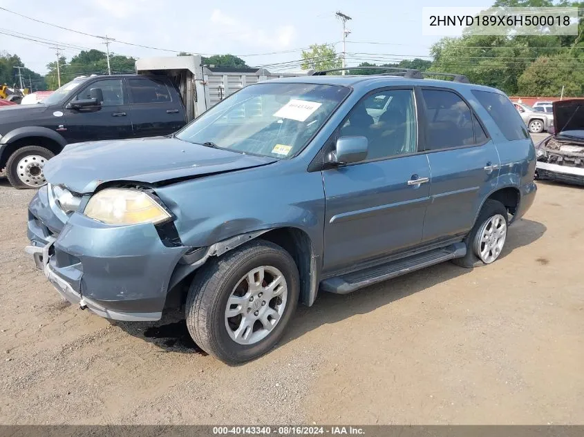 2006 Acura Mdx VIN: 2HNYD189X6H500018 Lot: 40143340