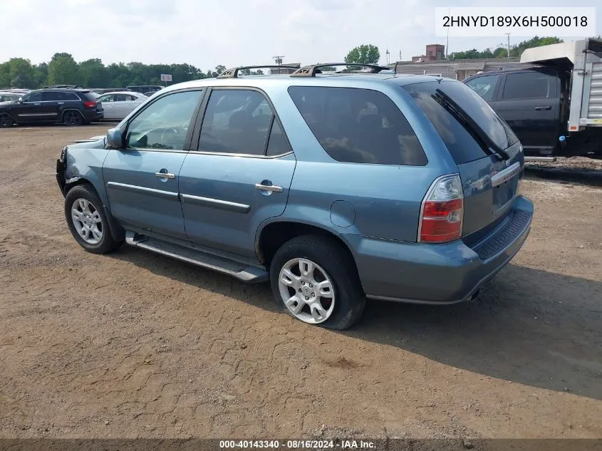 2006 Acura Mdx VIN: 2HNYD189X6H500018 Lot: 40143340