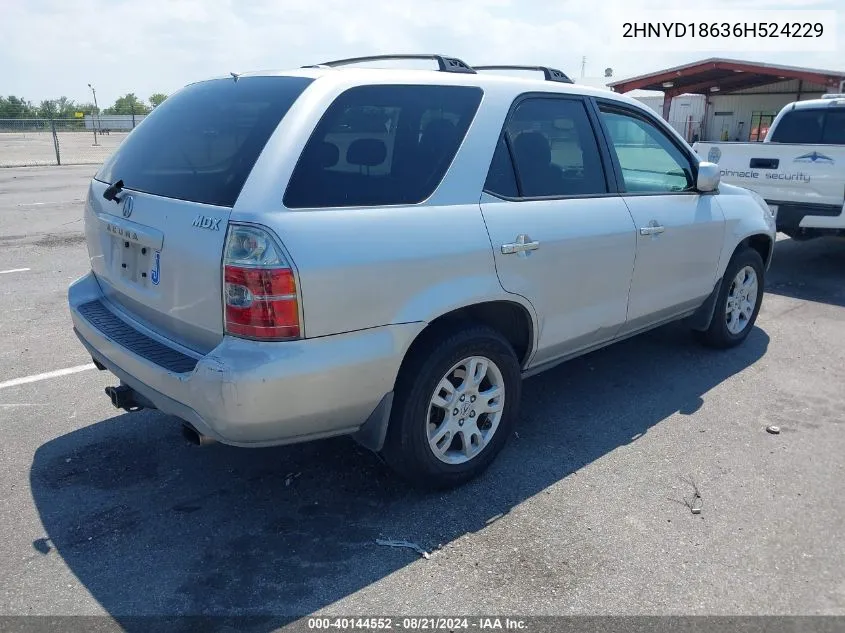 2006 Acura Mdx VIN: 2HNYD18636H524229 Lot: 40144552