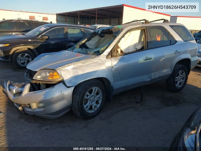 2006 Acura Mdx VIN: 2HNYD18626H543709 Lot: 40181255