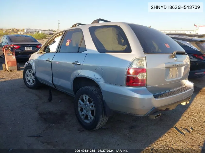 2006 Acura Mdx VIN: 2HNYD18626H543709 Lot: 40181255