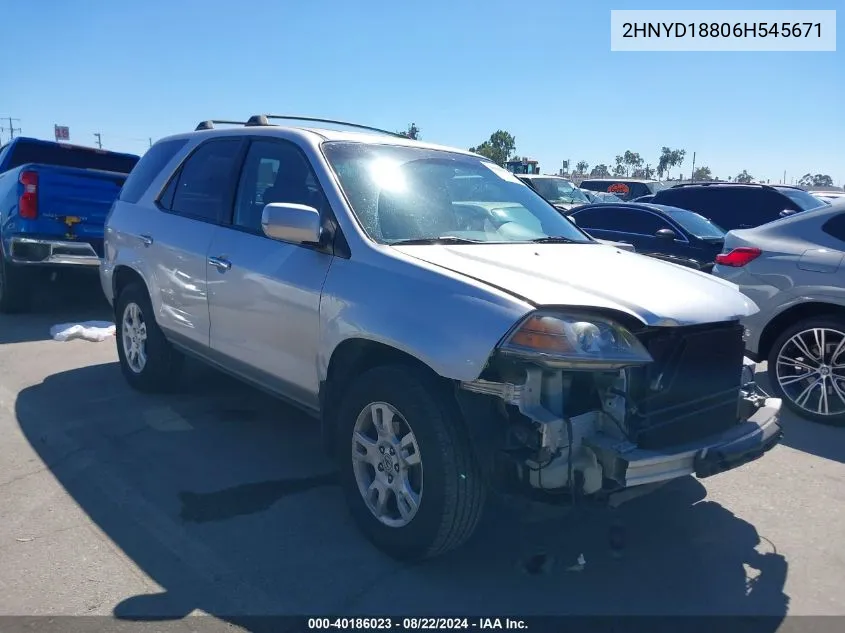 2006 Acura Mdx VIN: 2HNYD18806H545671 Lot: 40186023