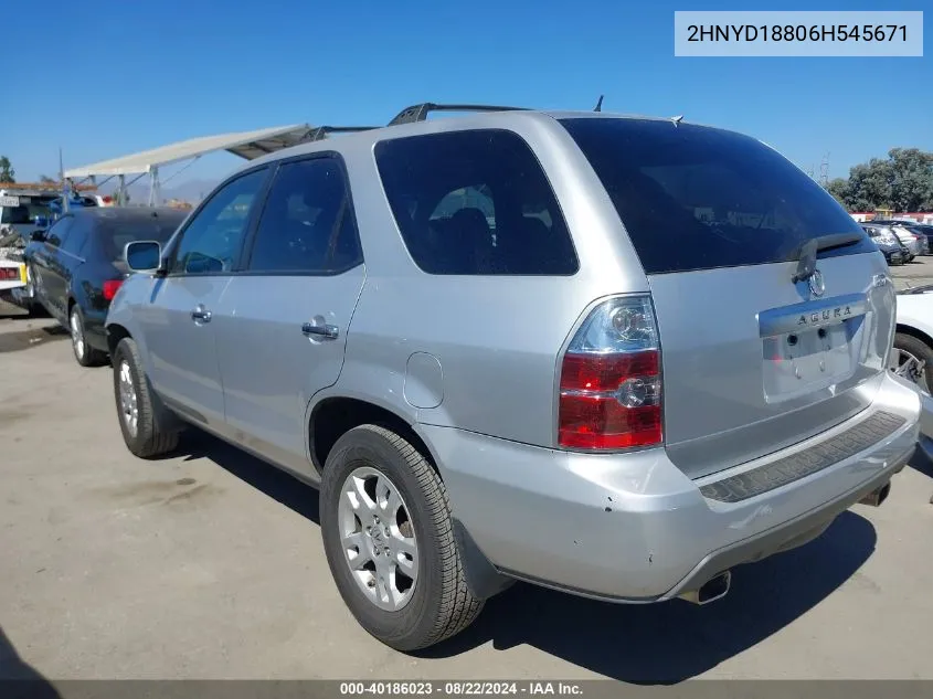 2006 Acura Mdx VIN: 2HNYD18806H545671 Lot: 40186023