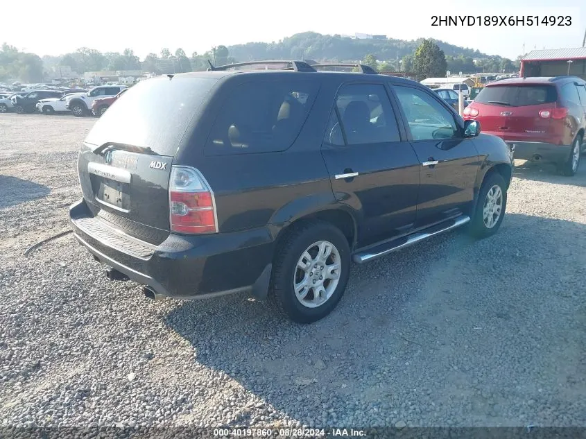 2006 Acura Mdx VIN: 2HNYD189X6H514923 Lot: 40197860