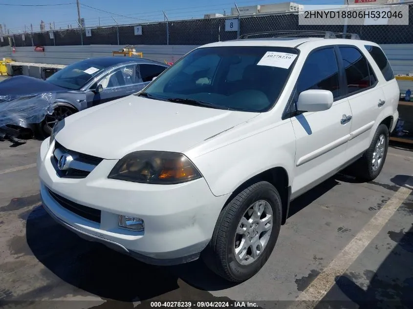 2006 Acura Mdx VIN: 2HNYD18806H532046 Lot: 40278239