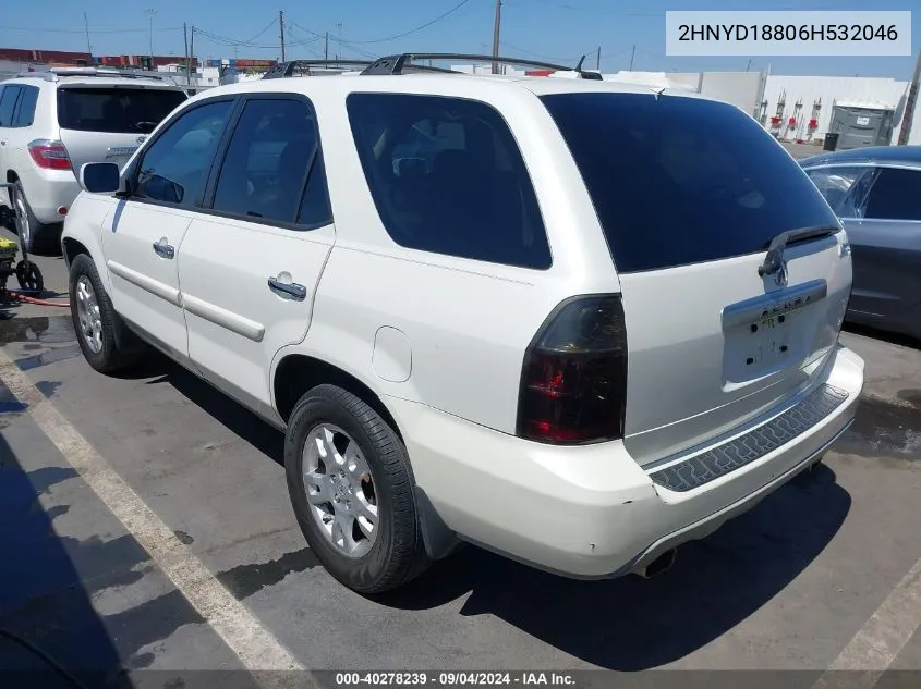 2006 Acura Mdx VIN: 2HNYD18806H532046 Lot: 40278239