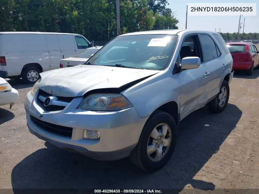 2006 Acura Mdx VIN: 2HNYD18206H506235 Lot: 40296435