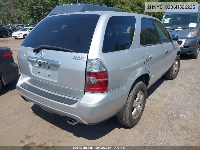 2006 Acura Mdx VIN: 2HNYD18206H506235 Lot: 40296435