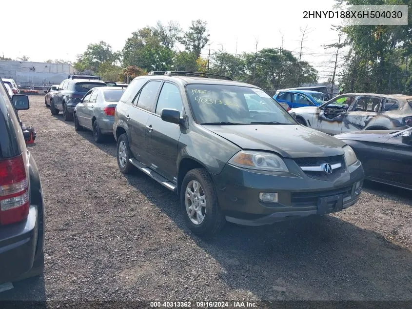 2006 Acura Mdx Touring VIN: 2HNYD188X6H504030 Lot: 40313362