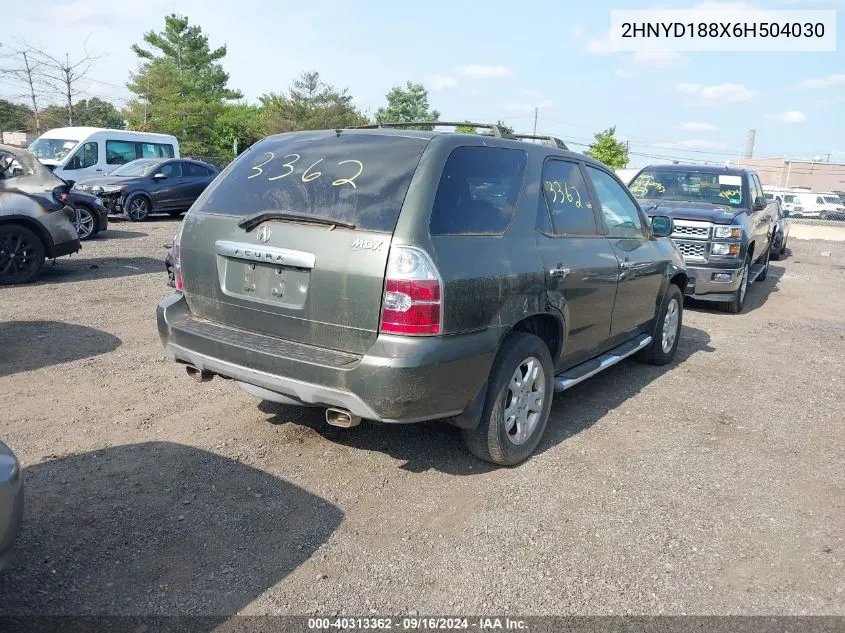 2006 Acura Mdx Touring VIN: 2HNYD188X6H504030 Lot: 40313362