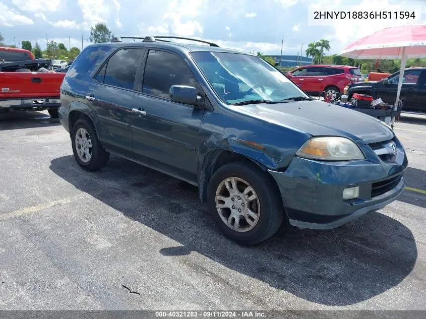 2006 Acura Mdx Touring VIN: 2HNYD18836H511594 Lot: 40321283