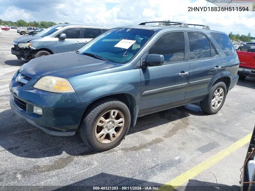 2006 Acura Mdx VIN: 2HNYD18836H511594 Lot: 40321283