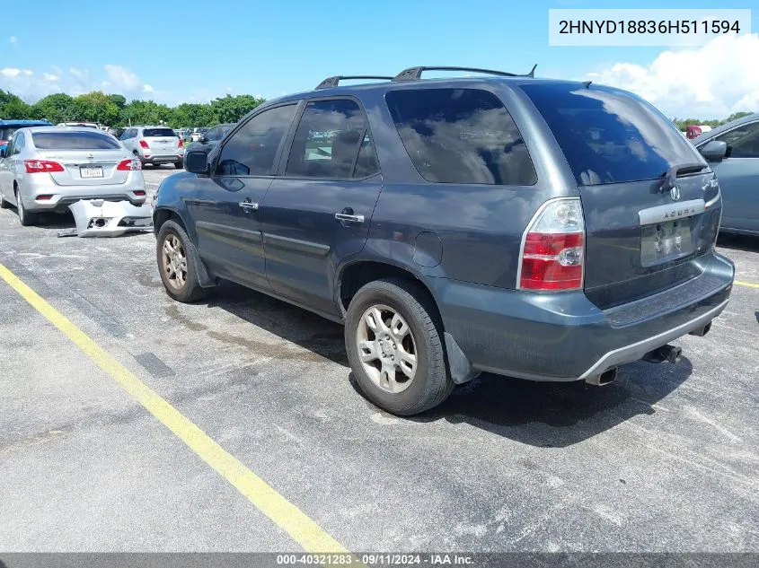 2006 Acura Mdx VIN: 2HNYD18836H511594 Lot: 40321283