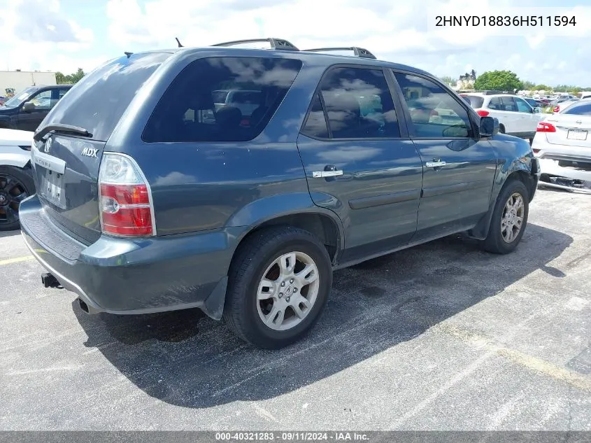 2006 Acura Mdx Touring VIN: 2HNYD18836H511594 Lot: 40321283