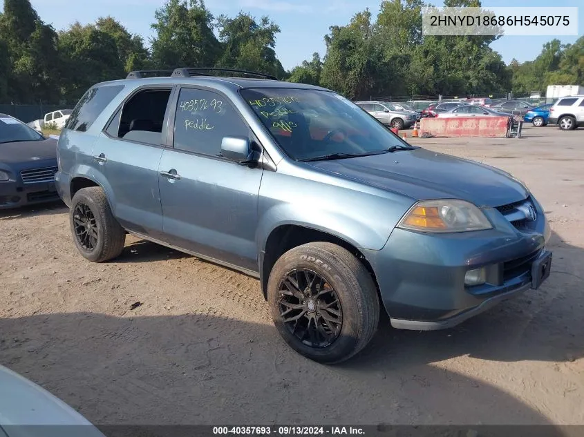 2006 Acura Mdx VIN: 2HNYD18686H545075 Lot: 40357693