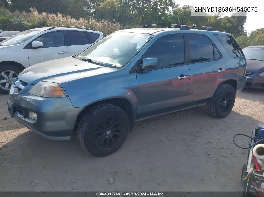 2006 Acura Mdx VIN: 2HNYD18686H545075 Lot: 40357693