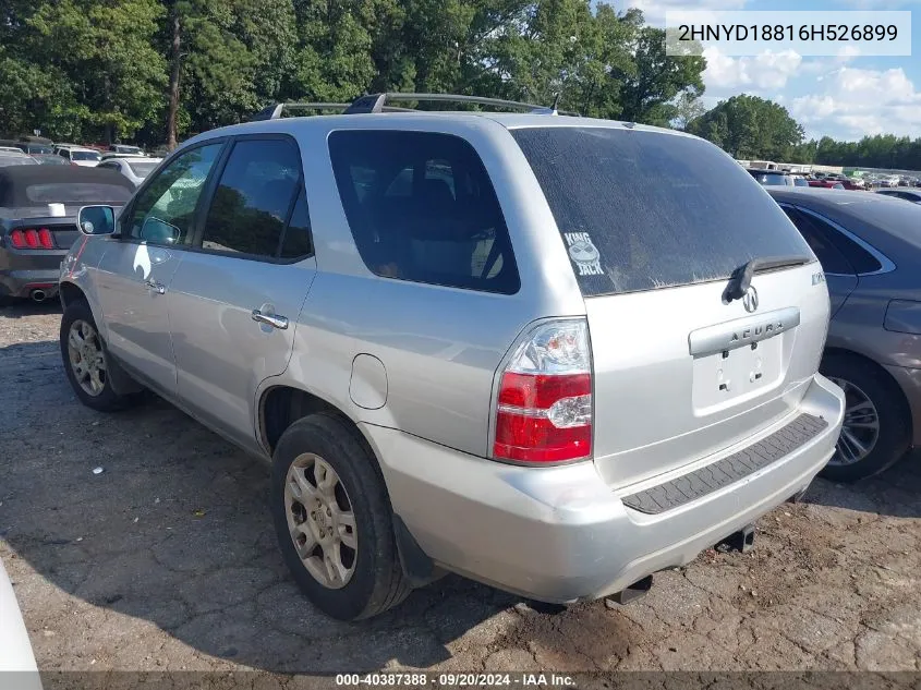 2006 Acura Mdx VIN: 2HNYD18816H526899 Lot: 40387388