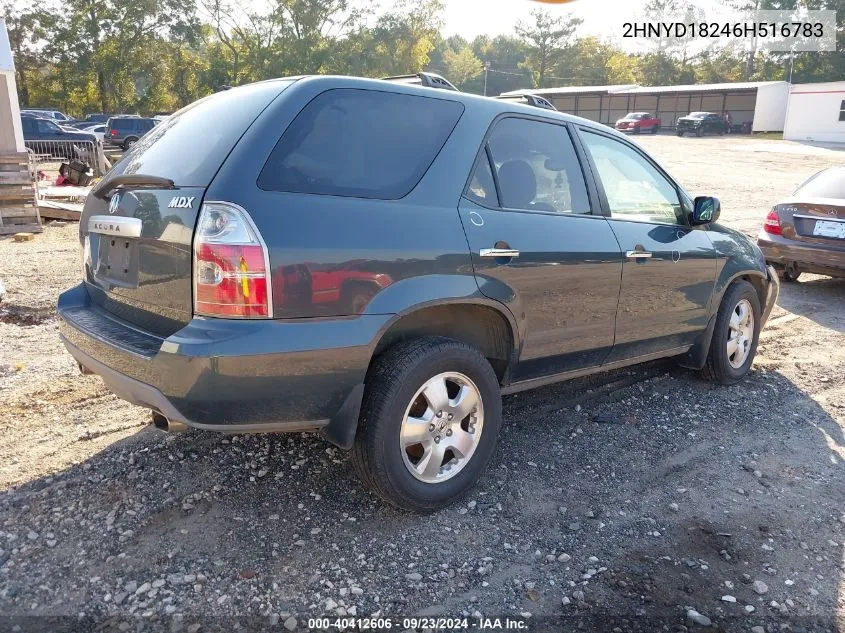 2006 Acura Mdx VIN: 2HNYD18246H516783 Lot: 40412606