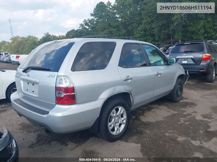 2HNYD18606H511194 2006 Acura Mdx