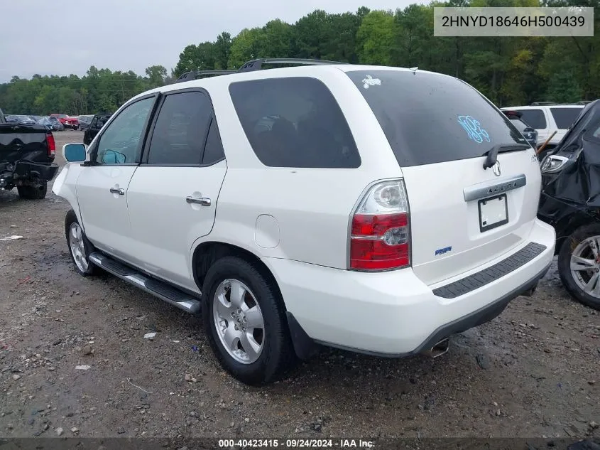 2006 Acura Mdx VIN: 2HNYD18646H500439 Lot: 40423415