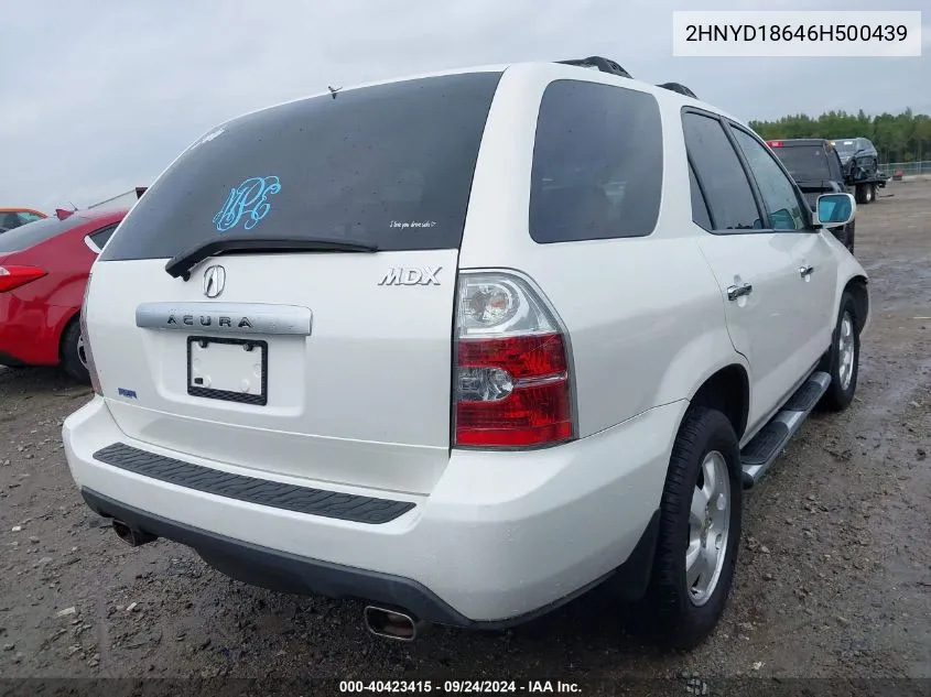 2006 Acura Mdx VIN: 2HNYD18646H500439 Lot: 40423415