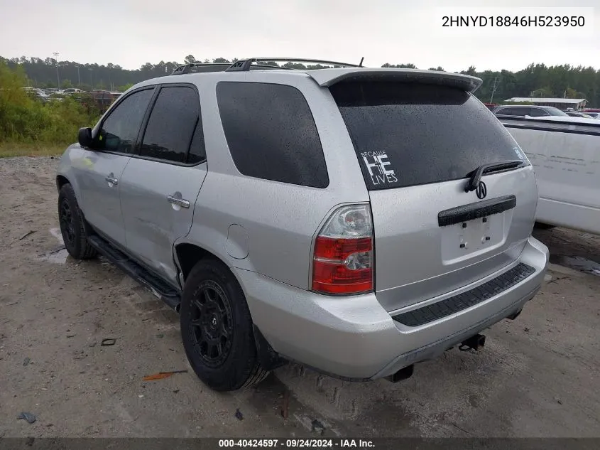 2006 Acura Mdx VIN: 2HNYD18846H523950 Lot: 40424597