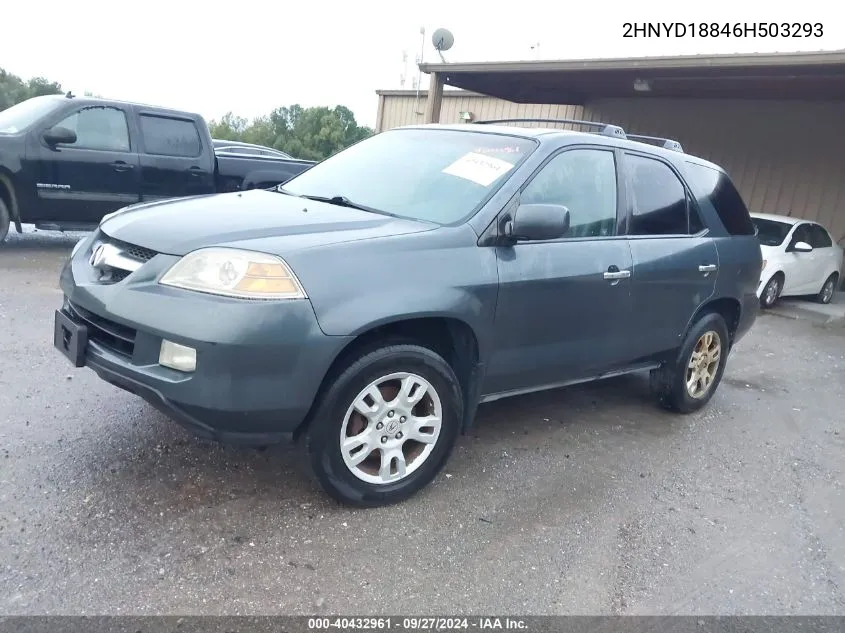 2006 Acura Mdx VIN: 2HNYD18846H503293 Lot: 40432961