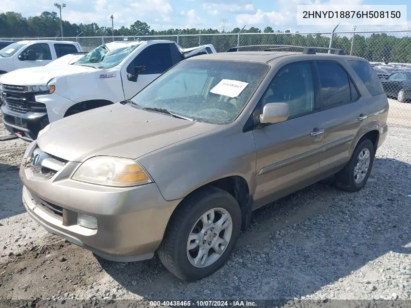 2006 Acura Mdx VIN: 2HNYD18876H508150 Lot: 40438465