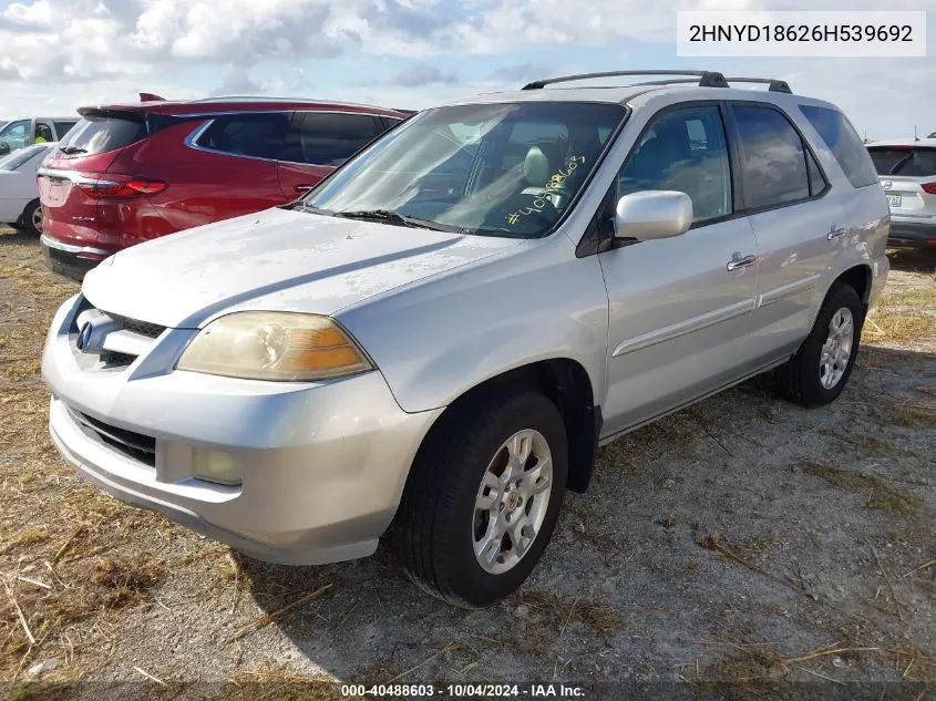 2006 Acura Mdx VIN: 2HNYD18626H539692 Lot: 40488603