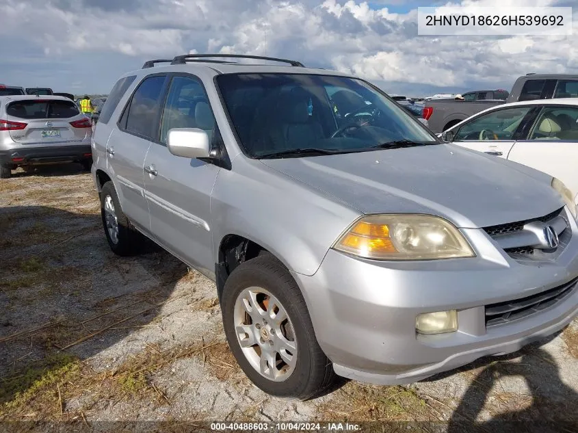 2006 Acura Mdx VIN: 2HNYD18626H539692 Lot: 40488603