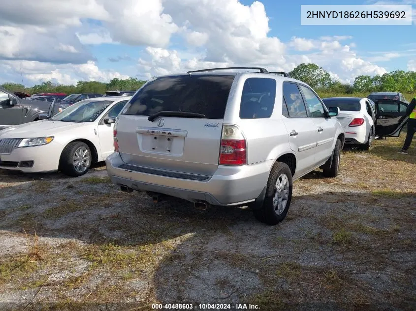 2006 Acura Mdx VIN: 2HNYD18626H539692 Lot: 40488603