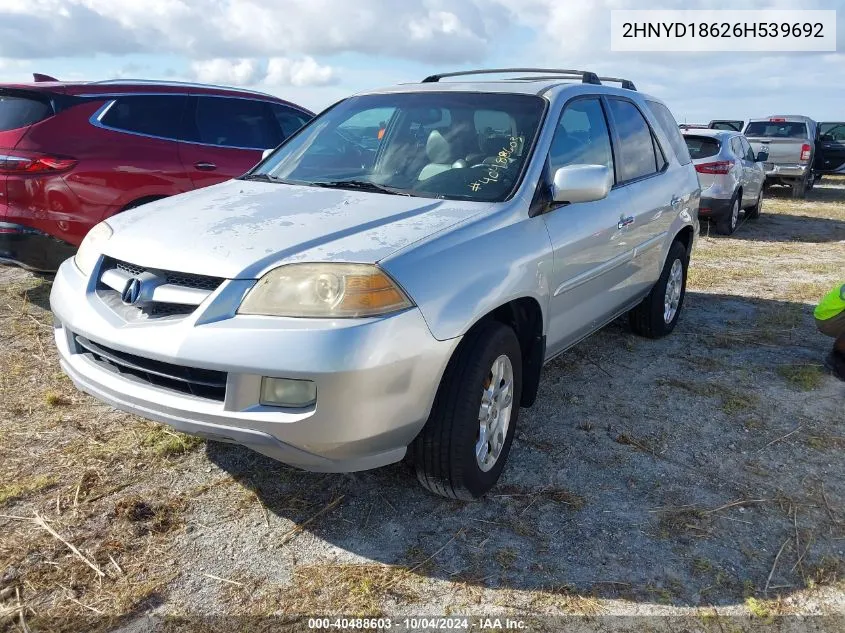 2006 Acura Mdx VIN: 2HNYD18626H539692 Lot: 40488603