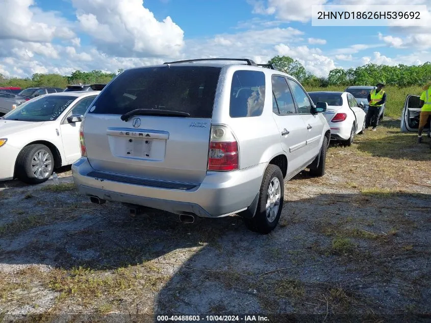 2006 Acura Mdx VIN: 2HNYD18626H539692 Lot: 40488603