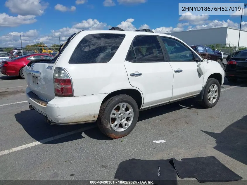 2006 Acura Mdx VIN: 2HNYD18676H527019 Lot: 40490361