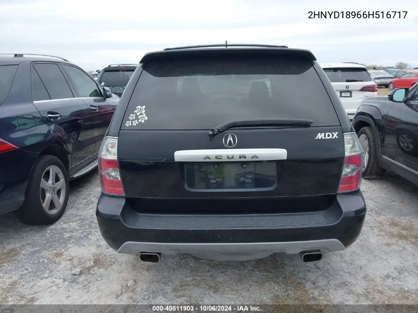 2006 Acura Mdx Touring VIN: 2HNYD18966H516717 Lot: 40511903