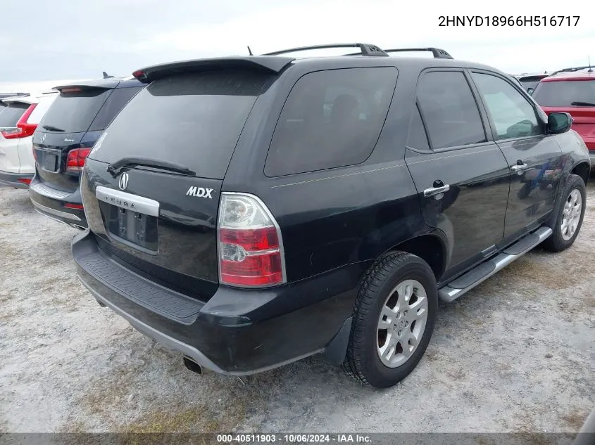 2006 Acura Mdx Touring VIN: 2HNYD18966H516717 Lot: 40511903