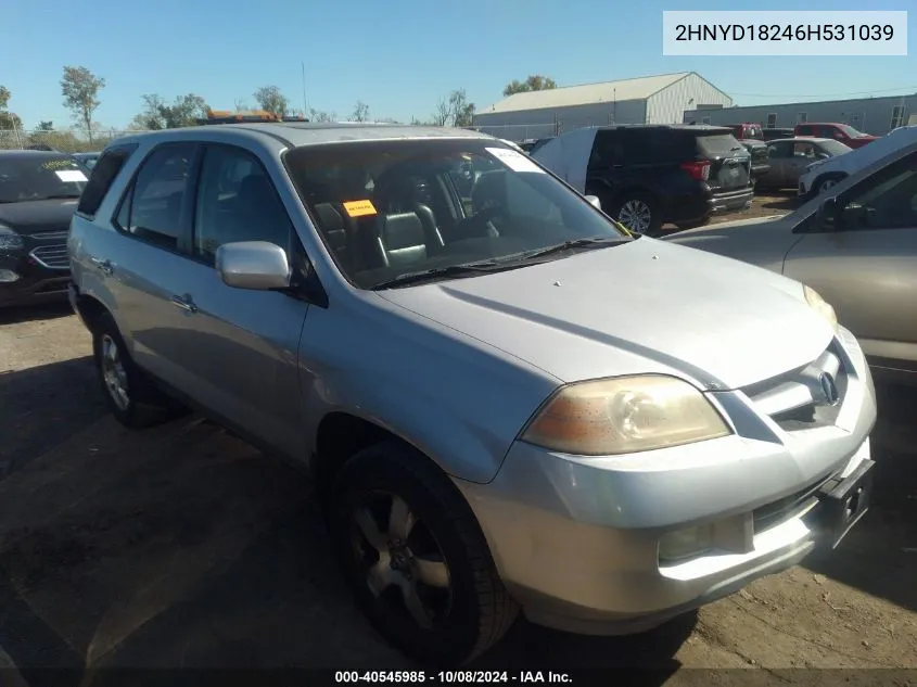 2006 Acura Mdx VIN: 2HNYD18246H531039 Lot: 40545985