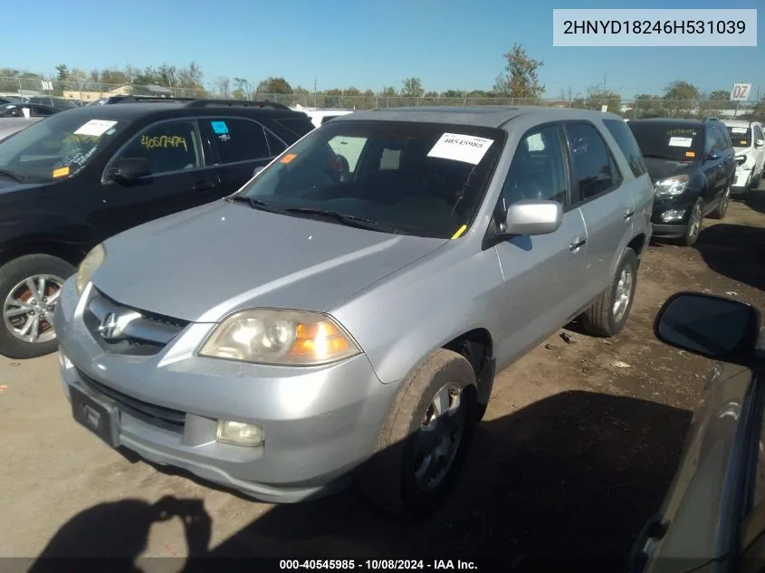 2006 Acura Mdx VIN: 2HNYD18246H531039 Lot: 40545985