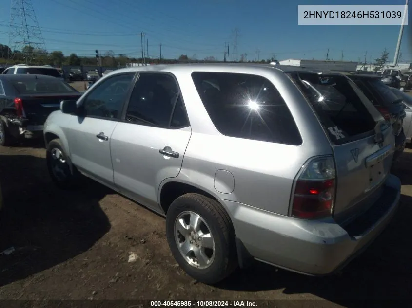 2006 Acura Mdx VIN: 2HNYD18246H531039 Lot: 40545985