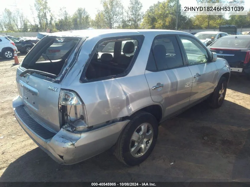 2006 Acura Mdx VIN: 2HNYD18246H531039 Lot: 40545985