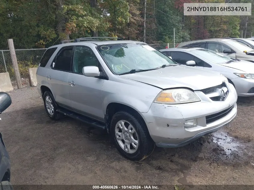 2006 Acura Mdx VIN: 2HNYD18816H534761 Lot: 40560626